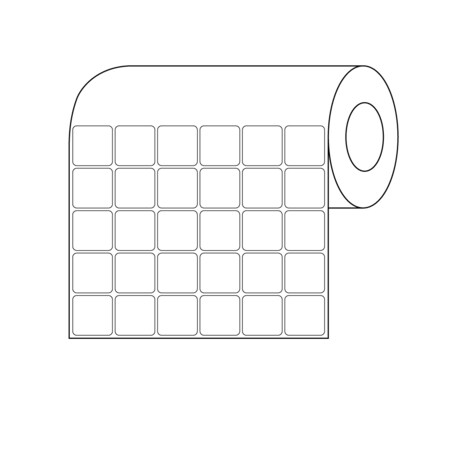 Nevs Thermal Transfer Slide Label, 7/8" x 7/8", 6 Across White CB-SL-78-TT-6